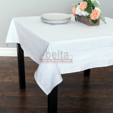 Beyaz renk bordürlü pamuk masa örtüsü
