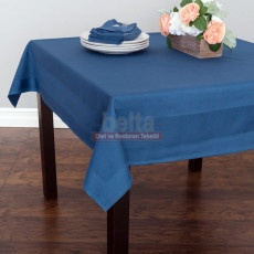 Mavi renk bordürlü pamuk masa örtüsü